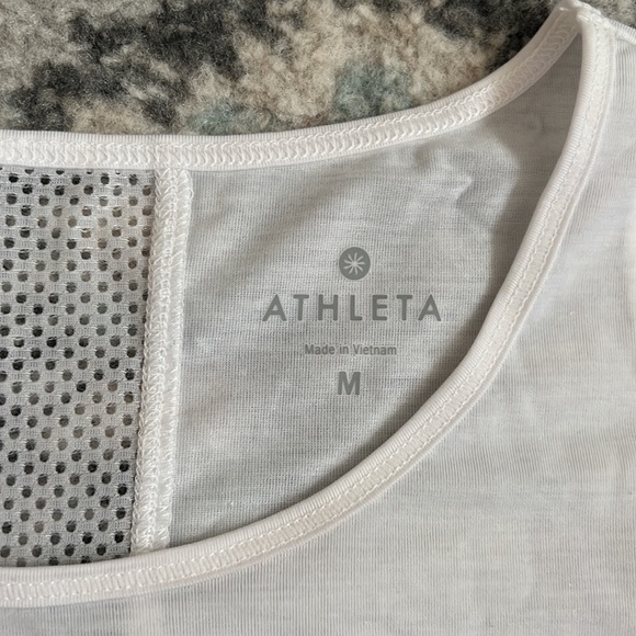 Athleta White Tee With Mesh Details - Picture 3 of 11